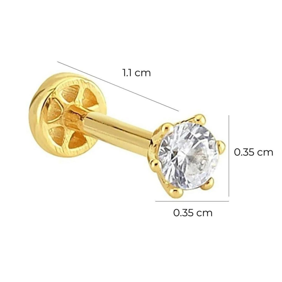 Tektaş Altın Tragus Piercing 14 Ayar Sarı — Altınköşe — görsel 2
