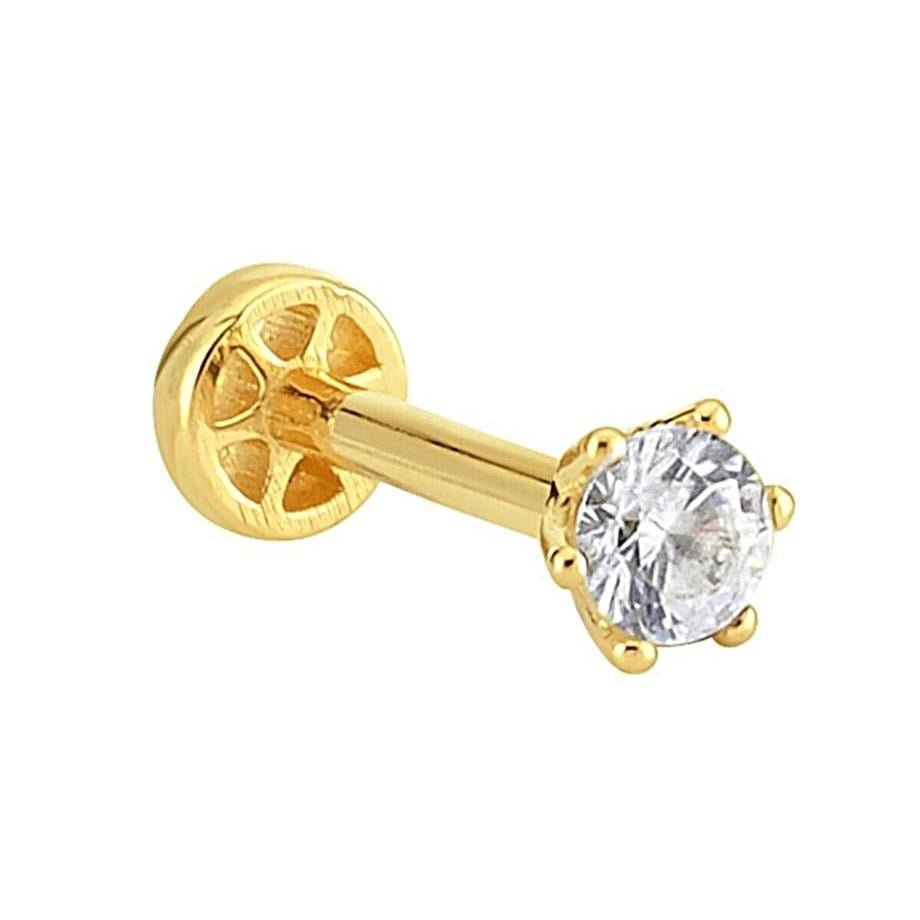 Tektaş Altın Tragus Piercing 14 Ayar Sarı