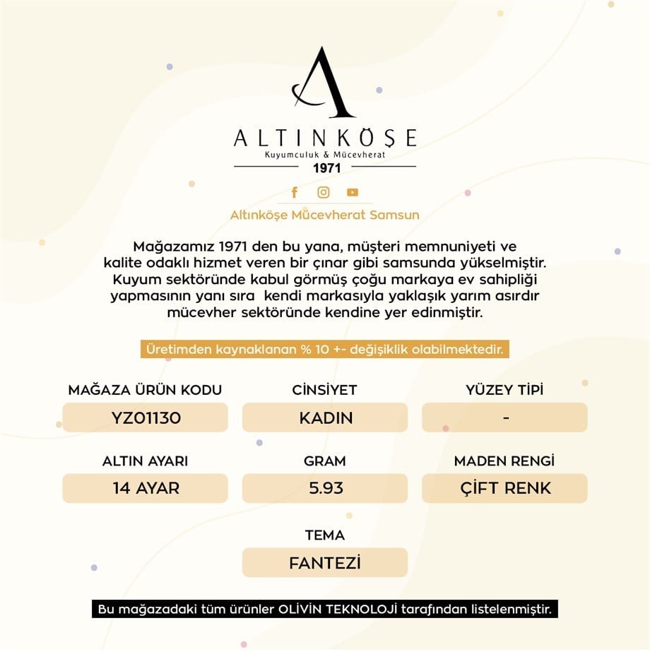 14 Ayar 3 Renk Fantezi Yüzük — Altınköşe — görsel 3