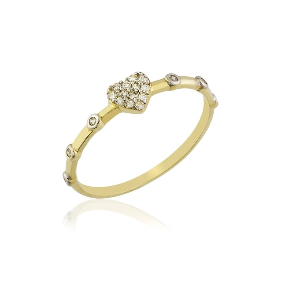 Swarovski Taşlı Kalp Altın Yüzük 14 Ayar — Altınköşe