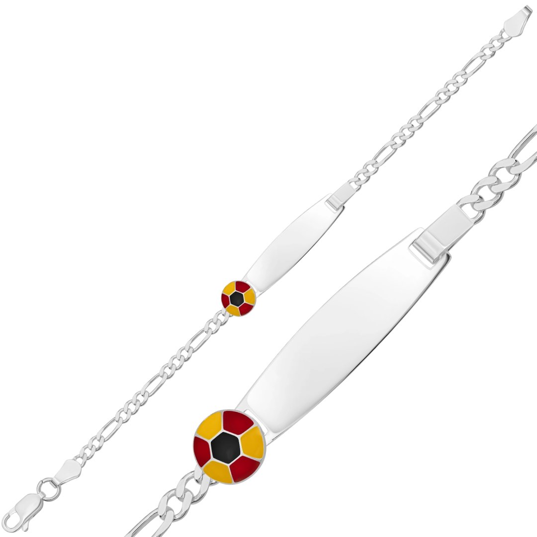 Sarı Kırmızı Top Figürlü İsimli Çocuk Künyesi – 925 Gümüş, 16 cm — Nes Altın