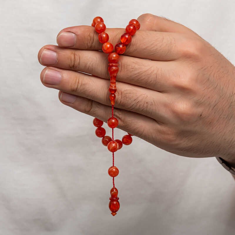 Yuvarlak Sıkma Kehribar Tesbih — Nes Altın