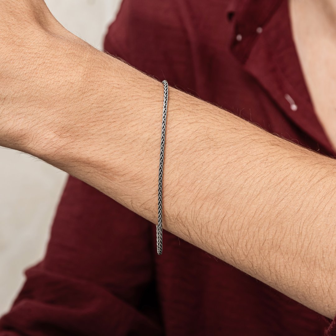 Gümüş Tilki Kuyruğu Erkek Bileklik 2 mm — Nes Altın — görsel 4