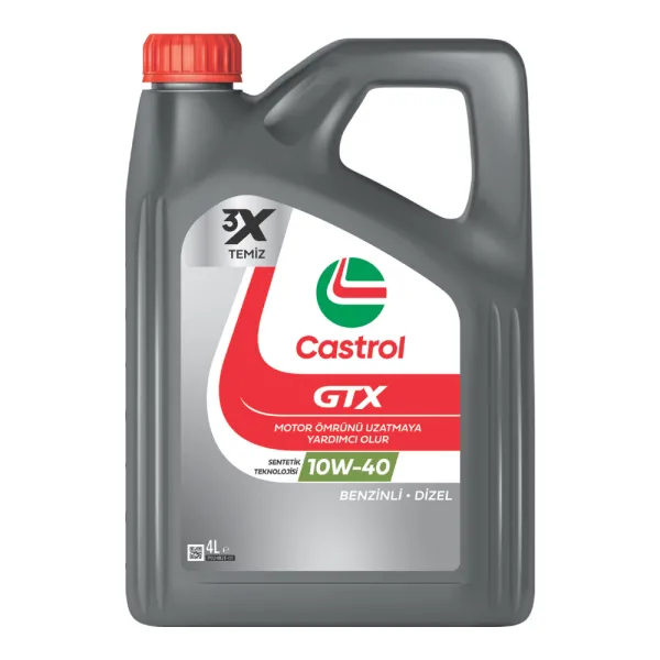 Castrol GTX 10W-40 Motor Yağı 4 Lt - Yüksek Performanslı Sentetik Yağ